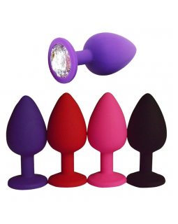 Анальная пробка силикон со стразом 4.4*9.4см 30012 в ассортименте Анальная пробка силикон со стразом 4.4*9.4см 30012 в ассортименте