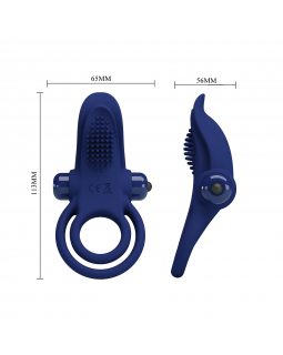 Двойное эрекционное кольцо с вибростимуляцией клитора BI-210203-3-foto6