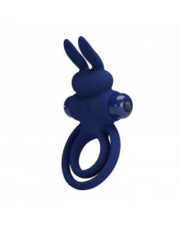 Двойное эрекционное кольцо с вибростимуляцией клитора зайчик BI-210206-3-foto3