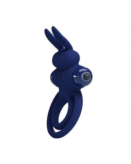 Двойное эрекционное кольцо с вибростимуляцией клитора зайчик BI-210206-3-foto4