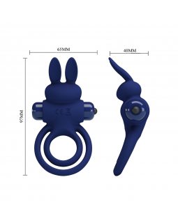 Двойное эрекционное кольцо с вибростимуляцией клитора зайчик BI-210206-3-foto6
