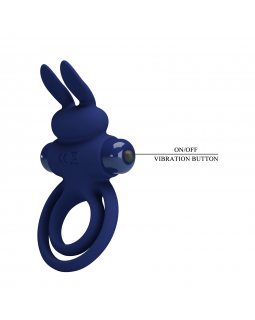 Двойное эрекционное кольцо с вибростимуляцией клитора зайчик BI-210206-3-foto7