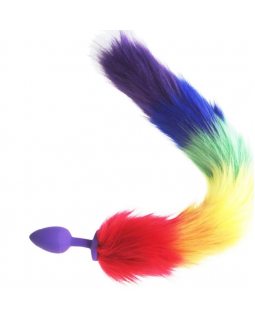 Анальная втулка с радужным коротким хвостом 30020 Анальная втулка с радужным коротким хвостом 30020