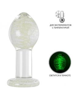 Анальная втулка Sexus Glass светящаяся в темноте, стекло, прозрачная, 6,5 см 912307 Анальная втулка Sexus Glass светящаяся в темноте, стекло, прозрачная, 6,5 см 912307