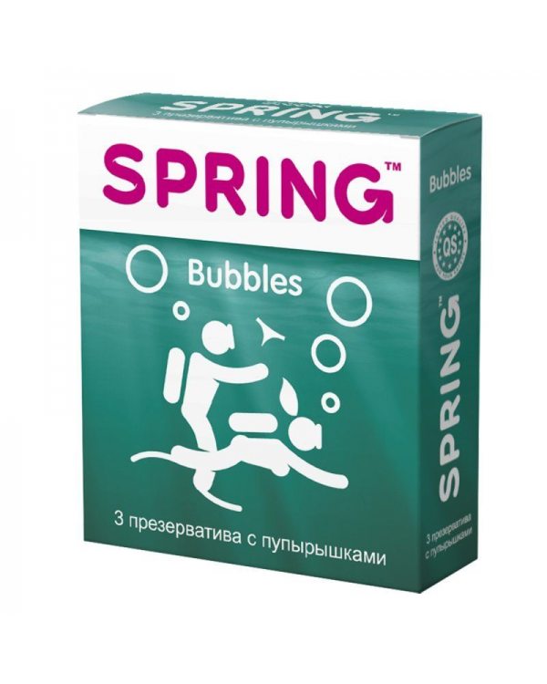 Презервативы SPRING BUBBLES - с пупырышками, №3 ШТ (цена за упак)